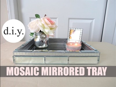Diy industrial style mirrored mosiac decor tray