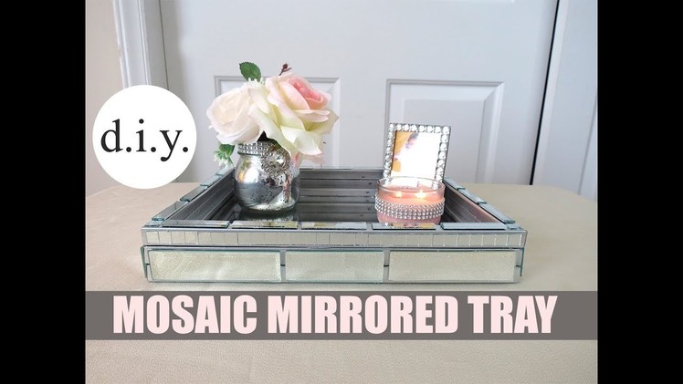 Diy industrial style mirrored mosiac decor tray