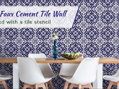How To: DIY A Faux Cement Tile Wall Created With A Tile Stencil