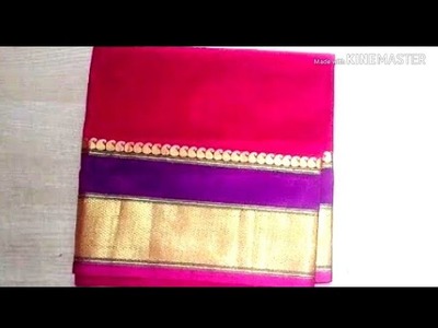 Paithani blouse back neck design cutting & stitching | patchwork blouse design