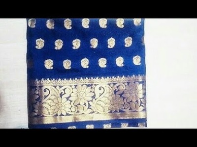 Paithani blouse back neck design cutting & stitching |easy patchwork blouse design