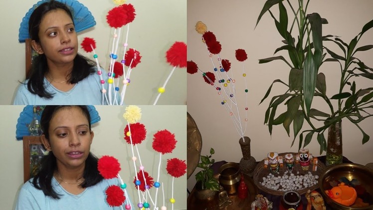 Spent 20rs for this flower sticks diy.no cost flower making diy.easiest way to make flower stick diy
