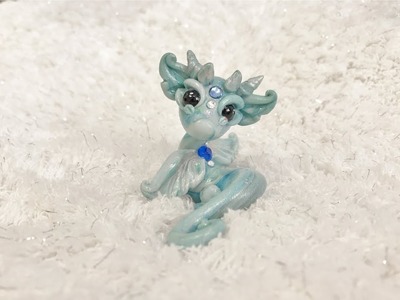 Blue Scrap Polymer Clay Dragon LittleFantasyFriends 2018