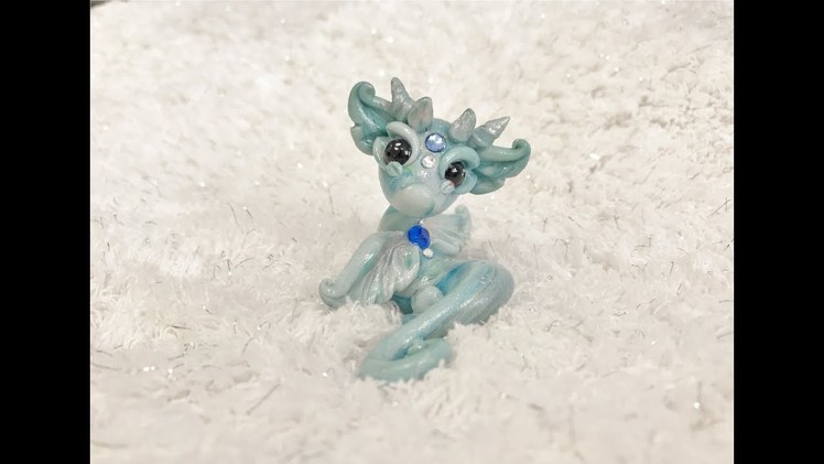 Blue Scrap Polymer Clay Dragon LittleFantasyFriends 2018