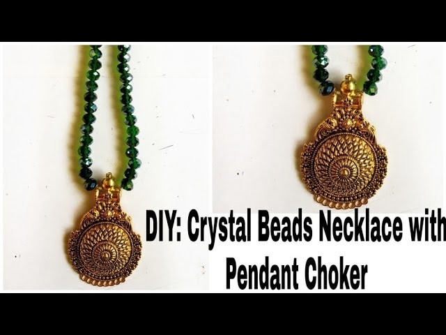 DIY: Crystal Beads Necklace with Pendant