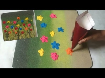 Easy and Beautiful Flower Rangoli Design using Paper Cone