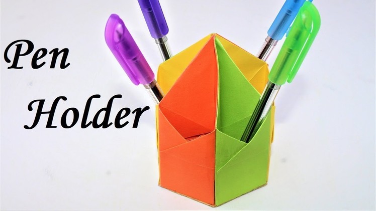 Easy crafts | How to make a pen stand with paper step by step | pen stand | pen holder