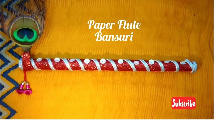 Easy paper Flute for balgopal.Krishna.Bansuri decoration.Bansuri decoration for Kanha