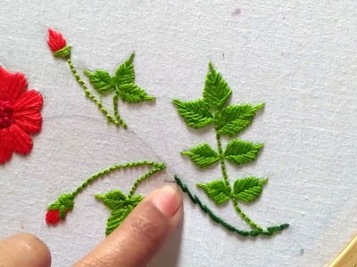 Hand embroidery design | flower hand embroidery 2018 ( satin stitch )( backstitch )