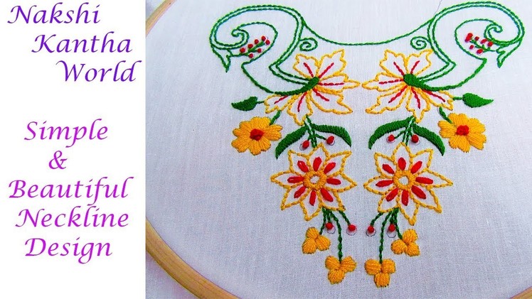 Hand Embroidery Neckline Design by Nakshi Kantha world