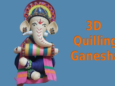 How to Make 3D Paper Quilling Ganesha || Quilled Eco Friendly lord Ganesha  || Siri Art&Craft ||