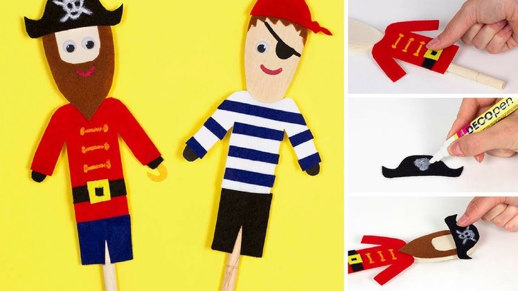 How to make Pirate Puppets from a Wooden Spoon