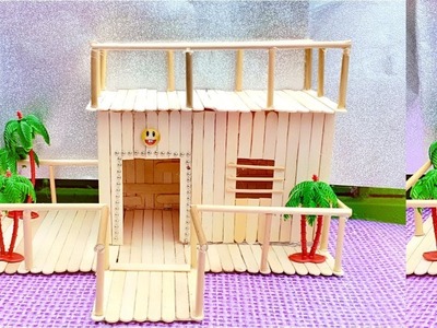 How to Make Popsicle Stick house for kids play enjoy At home - Best DIY