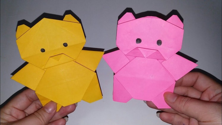 Paper Crafts:  How to make origami bear| teddy bear| origami teddy|Chenly's Crafty Creation