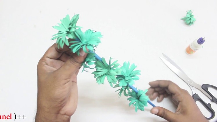 Stick Flower:Stick Flowers Making Ideas Step By Step at Home | Paper Flowers | Deshi Art and Craft