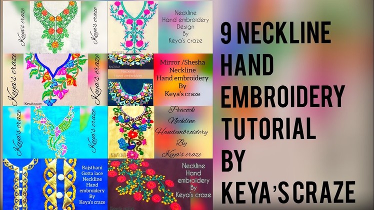 #1 Different types.9 types of neckline.neck design hand embroidery part 1  #Handembroidery