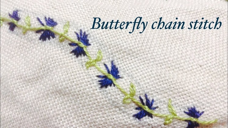 47-Hand Embroidery. Butterfly Chain Stitch