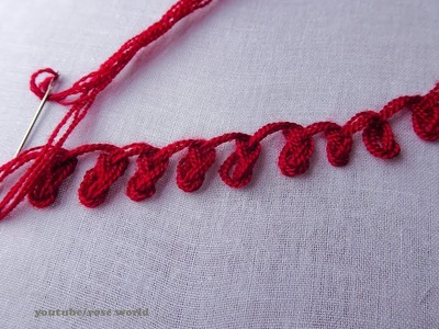 Basic Hand Embroidery - 42 | Rosette Chain Stitch