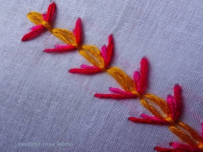 Basic Hand Embroidery Part - 20 | chain stitch.daisy stitch video tutorial