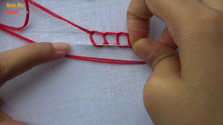 Basic Hand Embroidery Part- 34 | open chain stitch