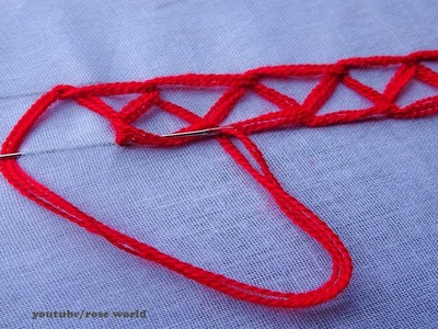 Basic Hand Embroidery Part - 50 | Double Chain Stitch