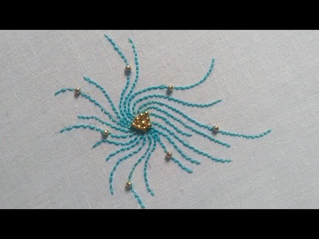 Beads hand embroidery | hand embroidery pattern | bead work embroidery design.
