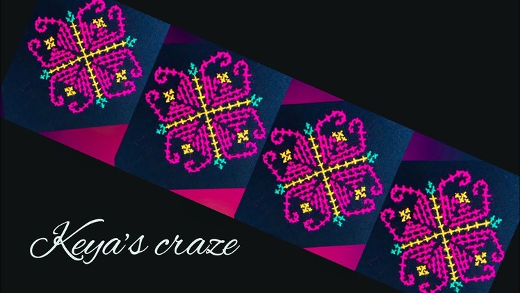 Cross stitch flower hand embroidery tutorial for beginners | #Handembroidery, #হাতেরকাজ,