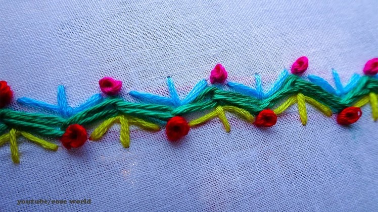 Decorative Stitch Hand Embroidery Part -1 | Border Sewing video tutorial