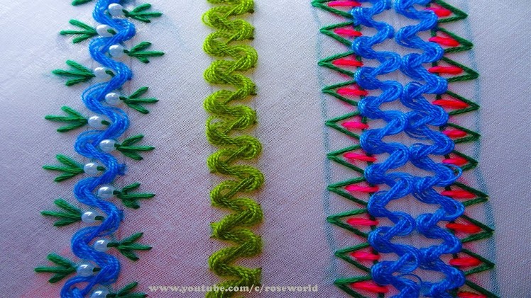 Decorative Stitches Hand Embroidery Part - 2 | Border line Embroidery video tutorial