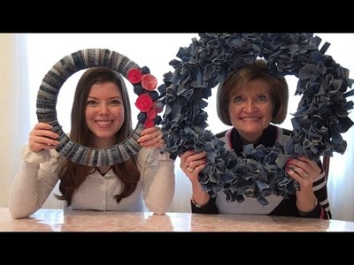 DIY Recycled Jean Wreaths