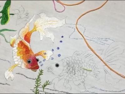 GOLD FISH .  Hand Embroidery {part 1}