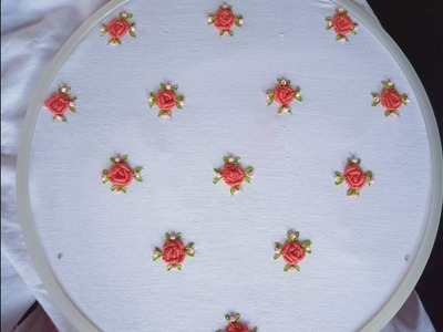 Hand embroidery.  All over Brazilian embroidery design for frocks and dresses.