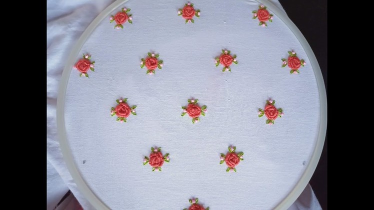 Hand embroidery.  All over Brazilian embroidery design for frocks and dresses.