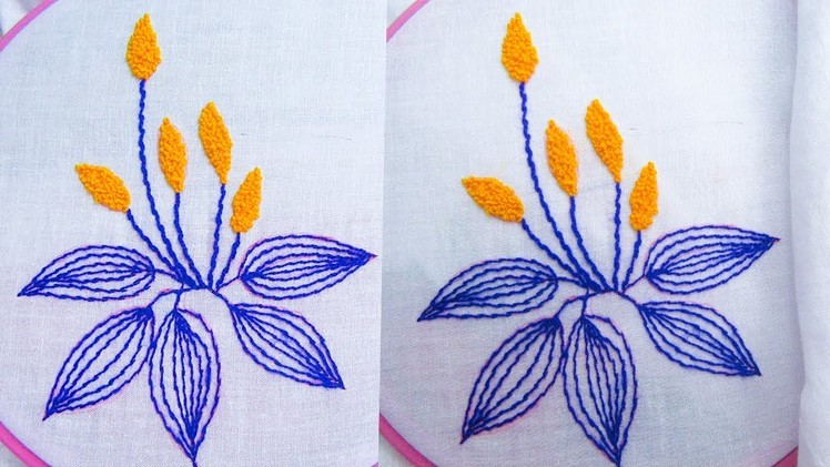 Hand Embroidery ; beautiful flower embroidery