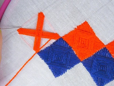 Hand Embroidery Border Line Design; Cross Stitch