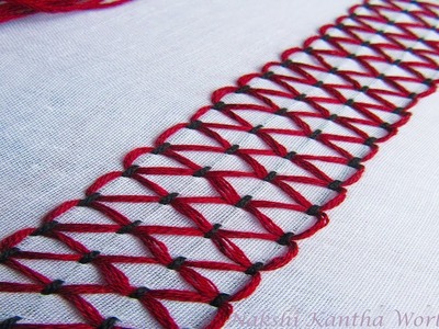 Hand Embroidery. Border line embroidery video tutorial. Nakshi Kantha World