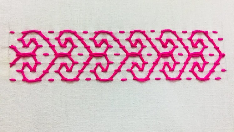 Hand embroidery borderline design by nakshi design art