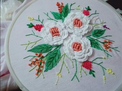Hand embroidery. Brazilian embroidery design.