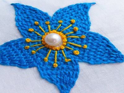 Hand embroidery; Buttonhole stitch embroidery; flower embroidery