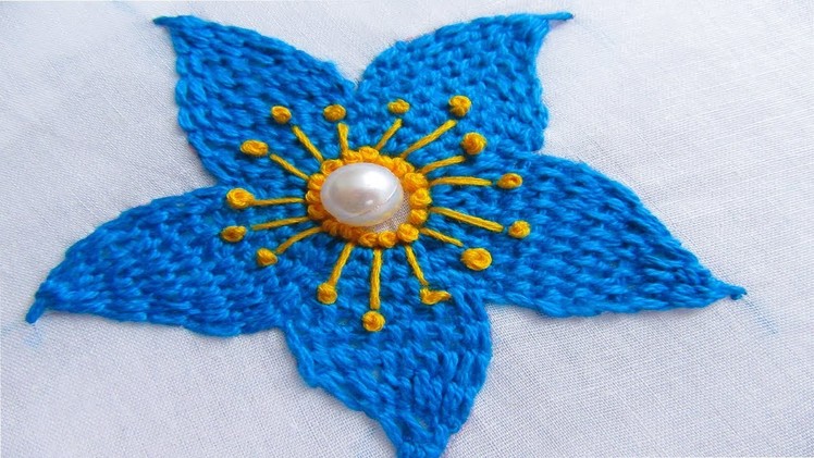 Hand embroidery; Buttonhole stitch embroidery; flower embroidery