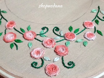 Hand embroidery design for dress neck