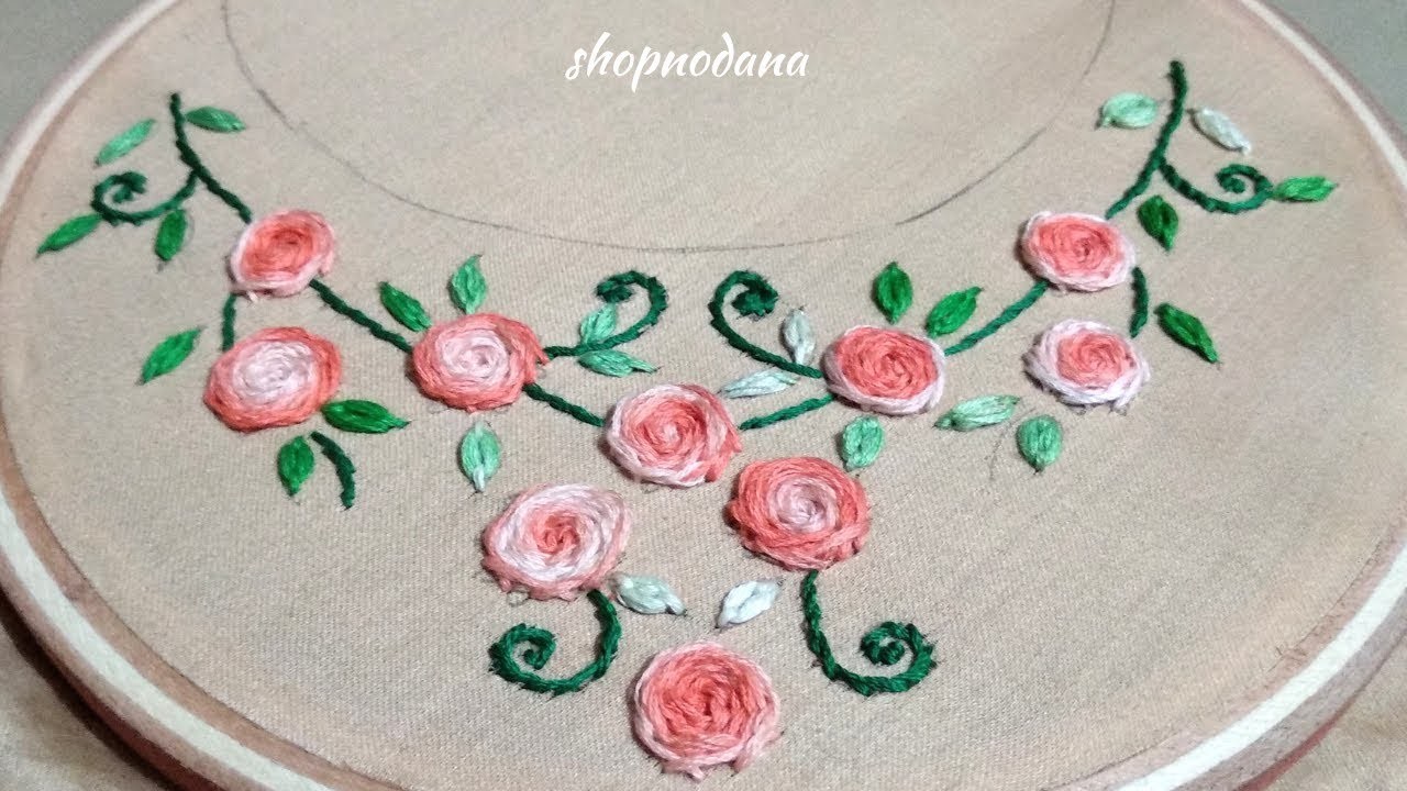 embroidery designs for dress neck