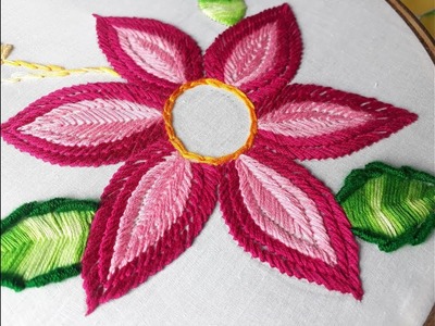 Hand embroidery designs | Fancy flower design for cushion cover