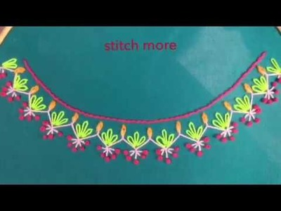 Hand embroidery easy stitch Neckline embroidery stitch design
