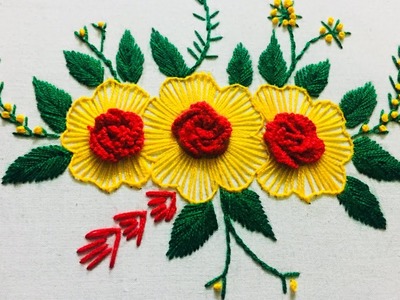 Hand embroidery fancy flower design by nakshi design art