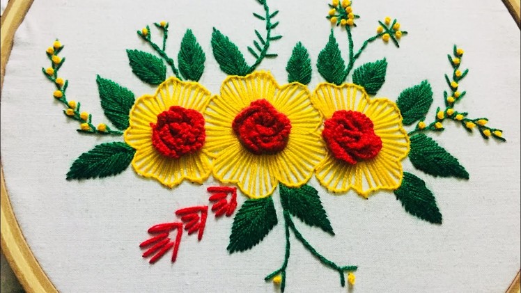 Hand embroidery fancy flower design by nakshi design art