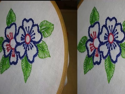 Hand Embroidery Flower Design Satin Stitch by Amma arts
