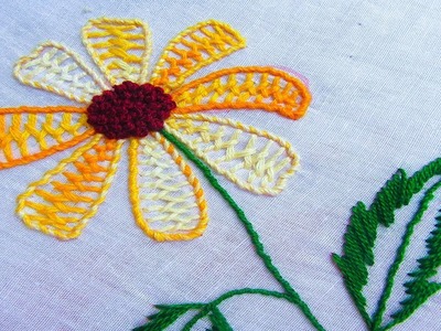 Hand Embroidery; Herringbone Stitch; Flower Embroidery
