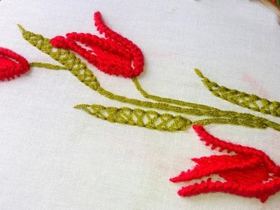 Hand Embroidery: Mediterranean knot flower design.