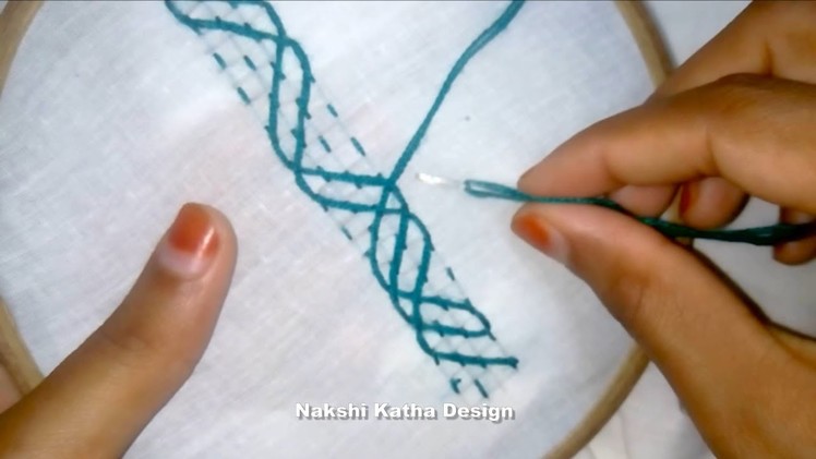 Hand embroidery: Nakshi katha border line design# 05